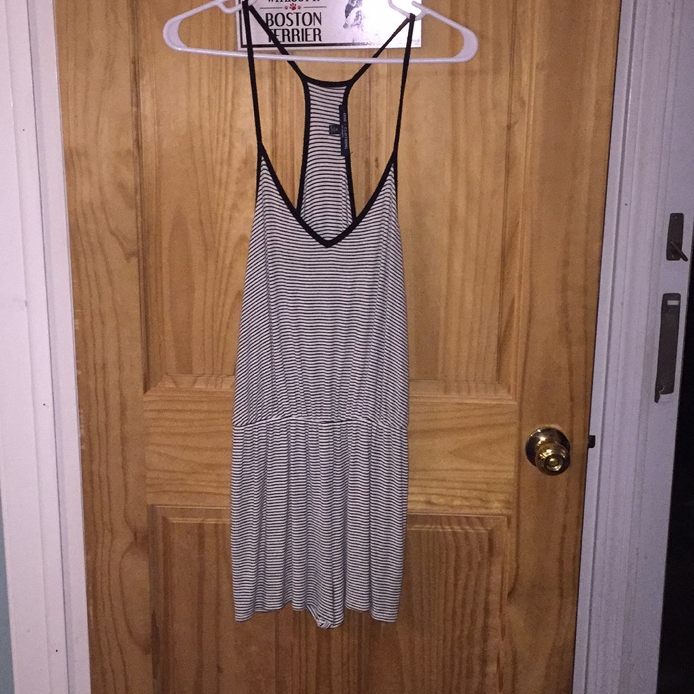 Black stripes romper